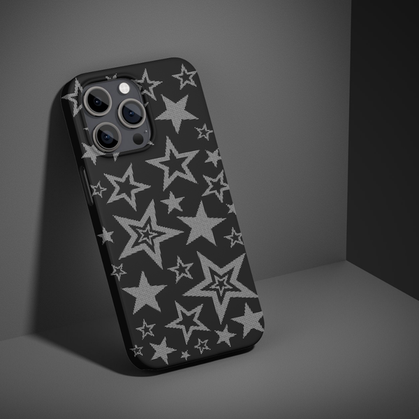 Black star pattern phone case